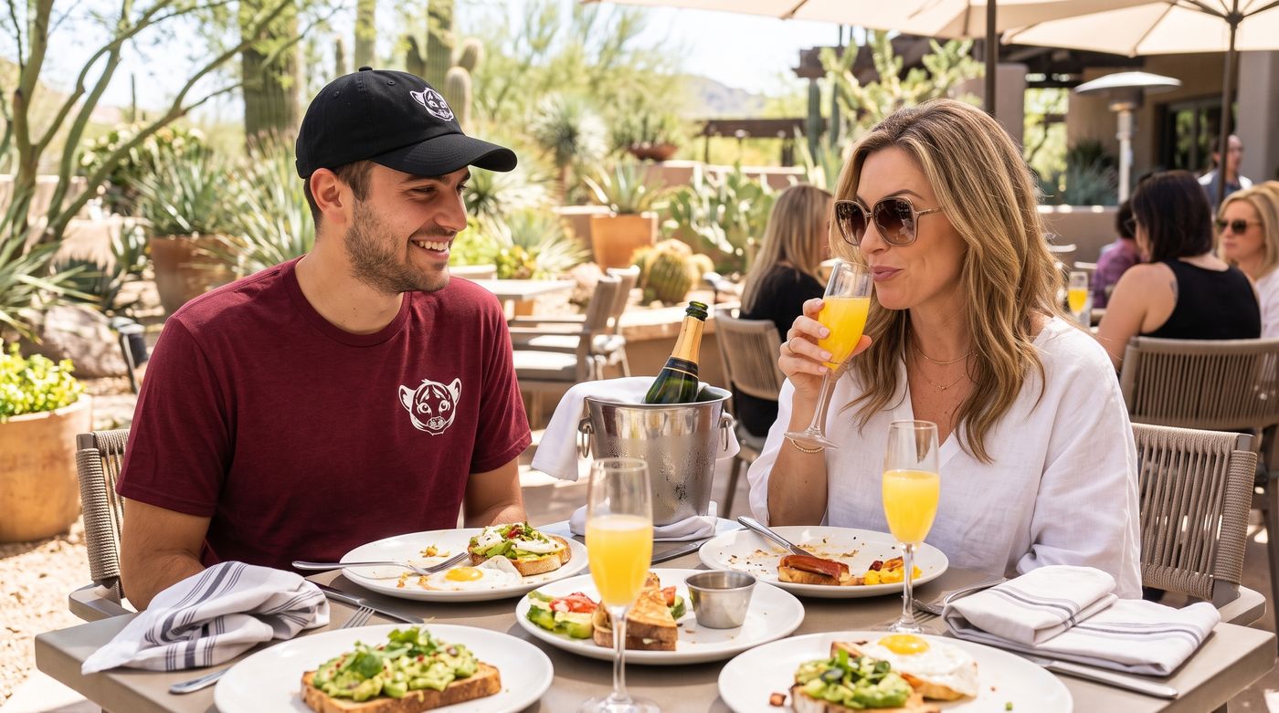 Cub dad hat at brunch